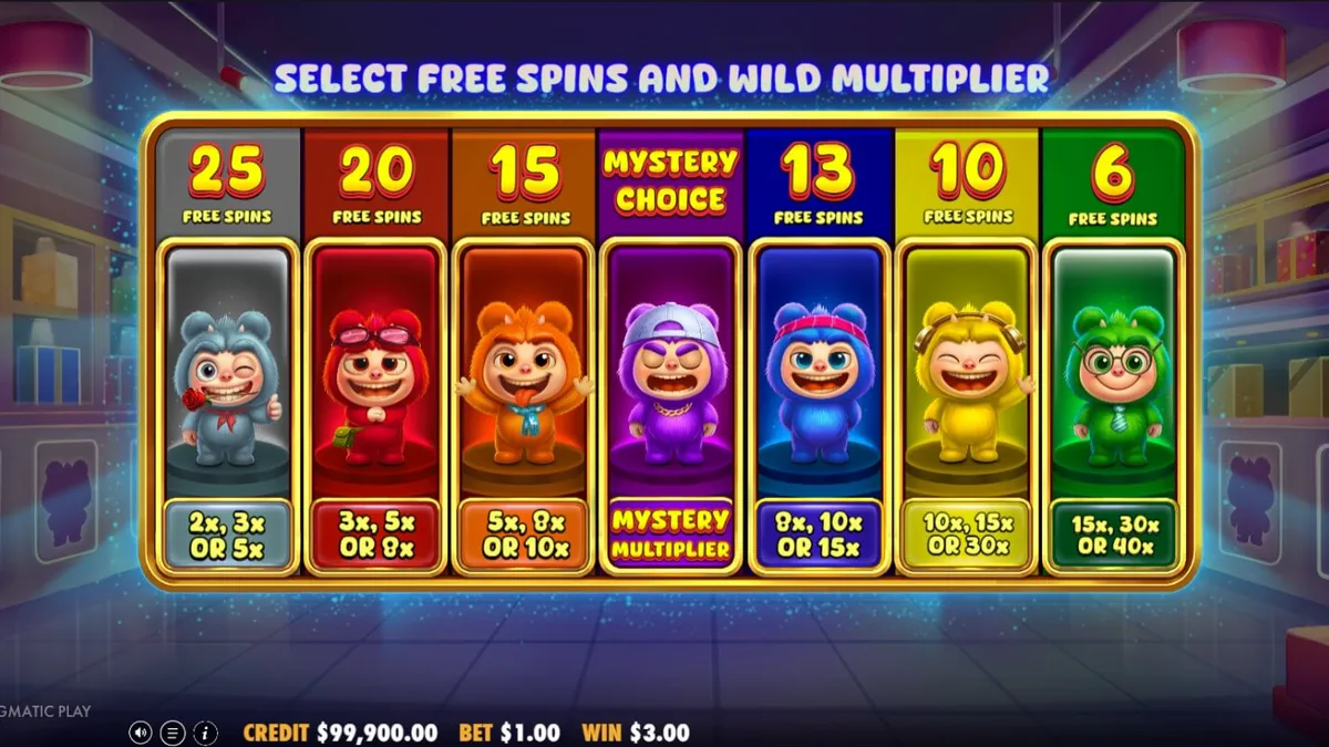 Furry Bonanza Megaways slot gameplay interface